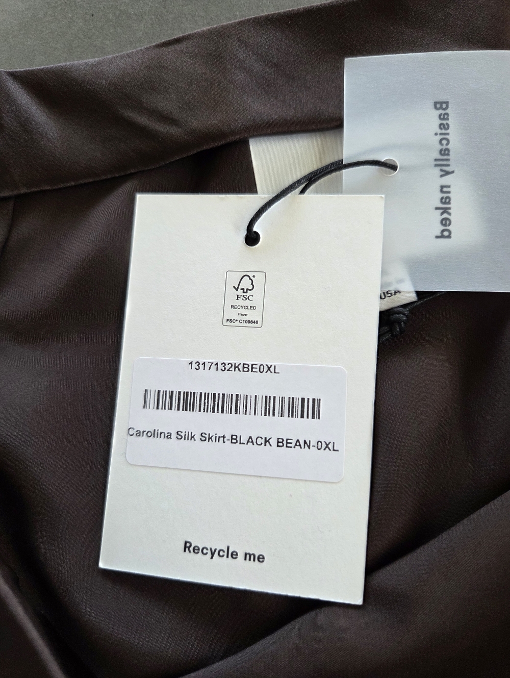 Reformation Brown Carolina Silk Midi Skirt Size XL $218 NWT - Picture 6 of 9